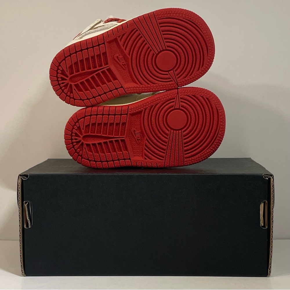 [BRAND NEW] AIR JORDAN 1 RETRO HIGH OG RARE AIR SAIL CINNABAR TODDLER SIZE 4C - Picture 12 of 15